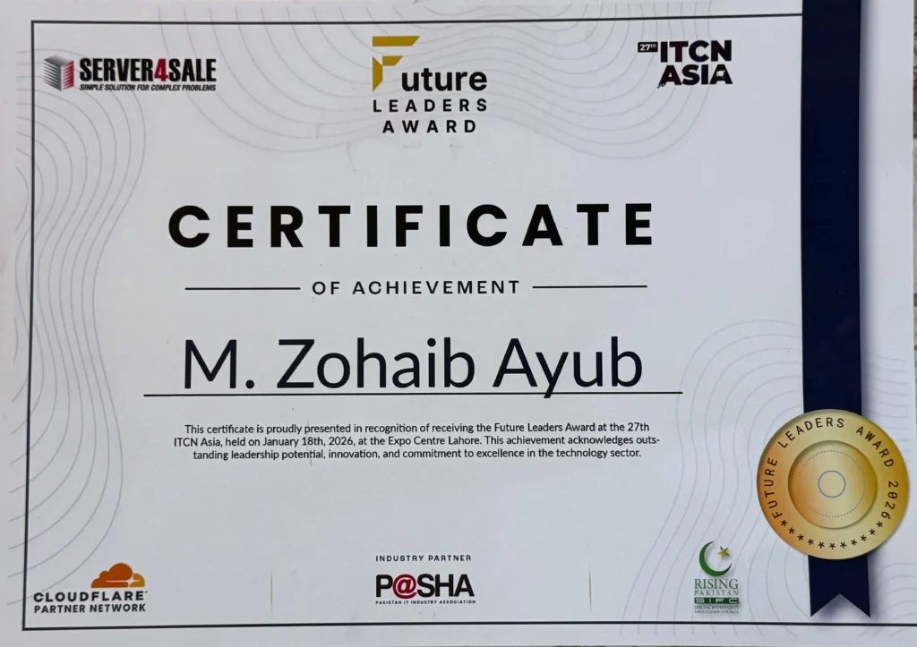 Zohaib Ayub Future Leader Award Winner ITCN Asia